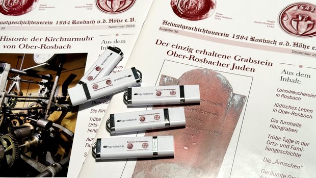 USB-Stick Rosbacher Geschichtsblätter jetzt digital gespeichert Heft 1 bis 39